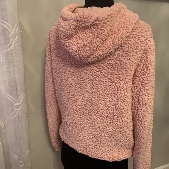 Blush Pink Sherpa Hoodie - Picture 2 of 2